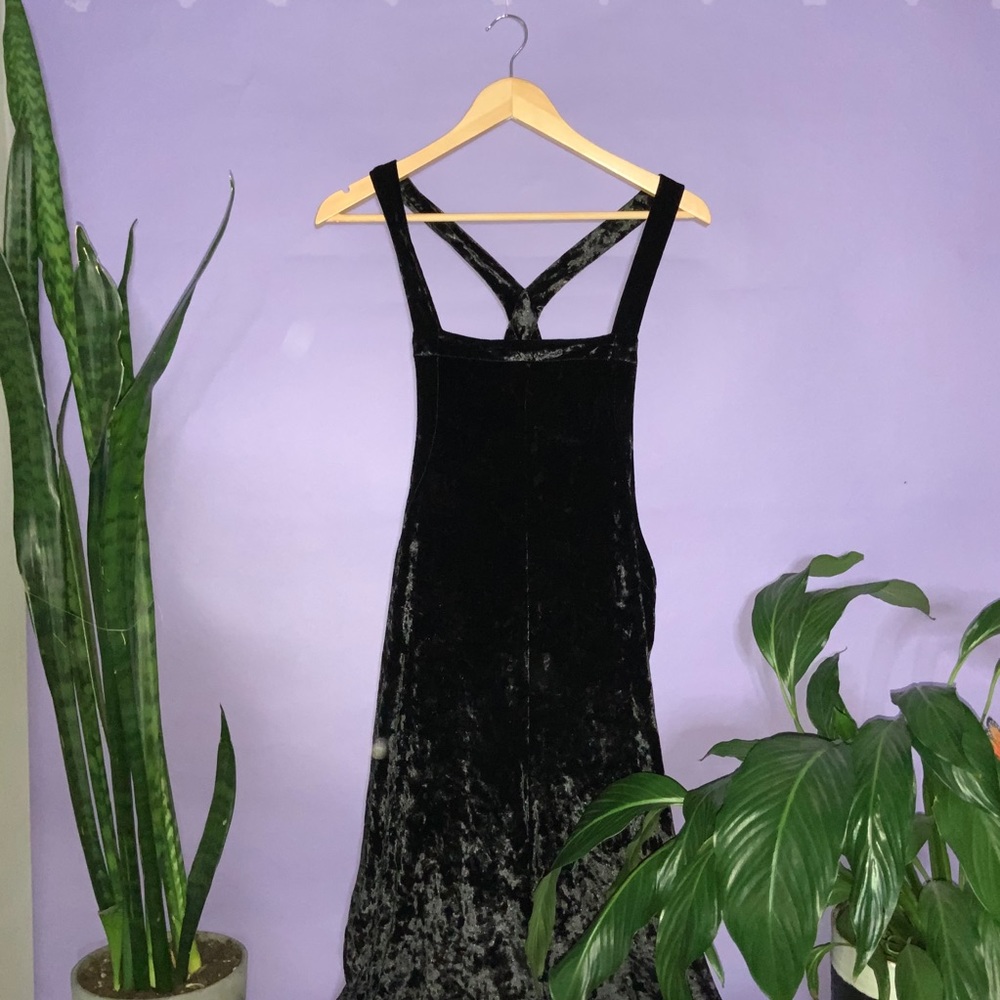NWOT Urban Outfitters Black Velvet Jumpsuit M